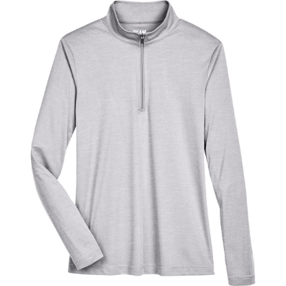Custom Womens Zone Sonic Heather Performance Quarter-Zip Pullover Athletic Heather