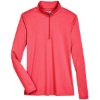 Custom Womens Zone Sonic Heather Performance Quarter-Zip Pullover Sport Red Heather