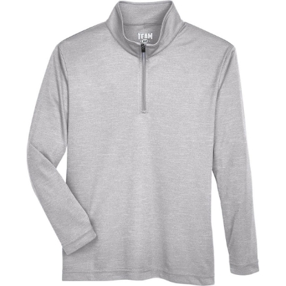 Custom Youth Zone Sonic Heather Performance Quarter-Zip Pullover Athletic Heather