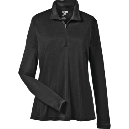 Custom Womens Zone Performance Quarter-Zip Pullover Black