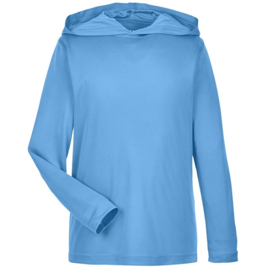 Custom Youth Zone Performance Hooded T-Shirt Sport Light Blue