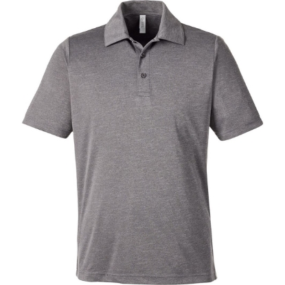 Custom Mens Zone Sonic Heather Performance Polo Dark Grey Heather