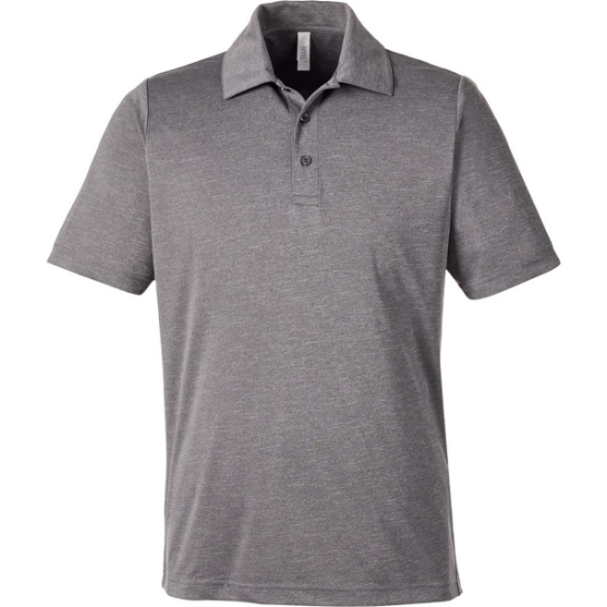 Custom Mens Zone Sonic Heather Performance Polo Dark Grey Heather