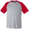 Custom Unisex Zone Colorblock Raglan T-Shirt Athletic Heather/ Sport Red