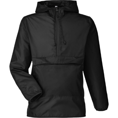 Custom Unisex Zone Protect Packable Anorak Jacket Black