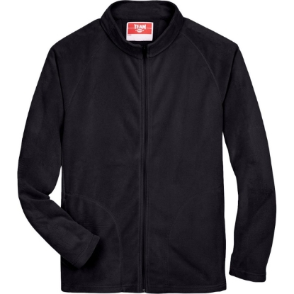 Custom Mens Campus Microfleece Jacket Black