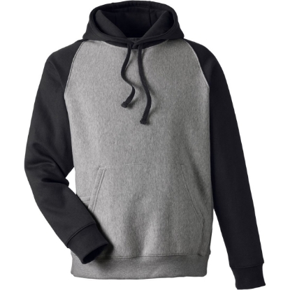 Custom Unisex Zone HydroSport™ Heavyweight Colorblock Hooded Sweatshirt Dark Grey Heather/ Black