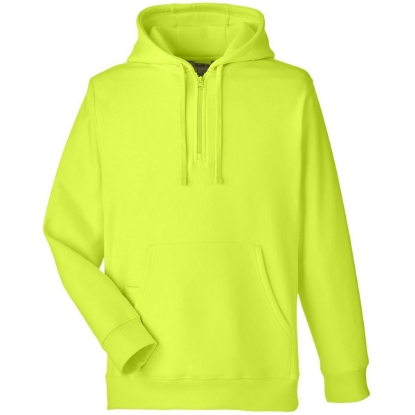 Custom Unisex Zone HydroSport™ Heavyweight Quarter-Zip Hooded Sweatshirt Safety Yellow