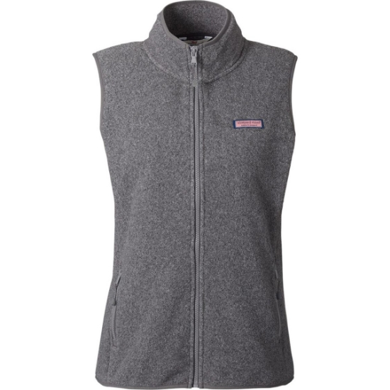 Custom Womens Harbor Fleece Vest Charcoal Heather