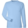 Custom Unisex Long Sleeve Pocket T-Shirt Jet Black/ Blue Blazer