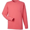 Custom Unisex Long Sleeve Pocket T-Shirt Jetty Red/ Blue Blazer