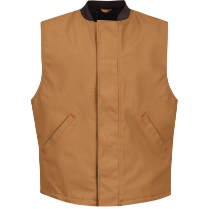 Custom Mens Blended Duck Insulated Vest Brown Duck