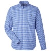 Custom Mens On-The-Go Nylon Gingham Shirt Martime Blue
