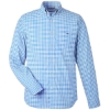 Custom Mens On-The-Go Nylon Gingham Shirt Ocean Breeze