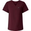 Custom Womens Rhena Essential 1-Pocket Scrub V-Neck Top Burgundy