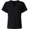Custom Womens Calix Fit & Flare Scrub V-Neck Top Black