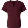 Custom Womens Calix Fit & Flare Scrub V-Neck Top Burgundy