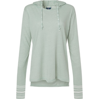 Custom Womens Heathered Jersey Hooded Tunic Greenstone