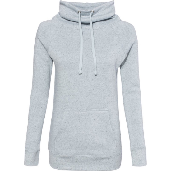 Custom Women’s Space-Dyed Cowl Neck Sweatshirt Light Blue