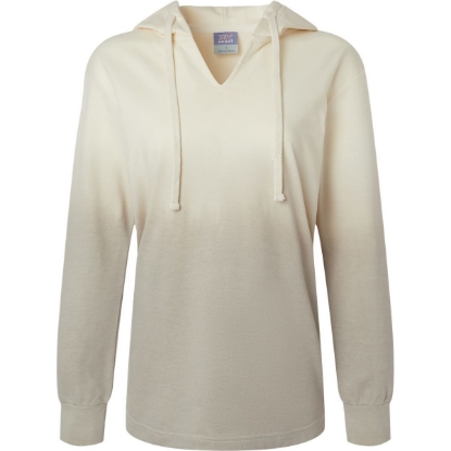 Custom Womens French Terry Ombré Hooded Sweatshirt Ecru/ Atmosphere