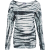 Custom Womens French Terry Off-the-Shoulder Tie-Dyed Sweatshirt Greyscale