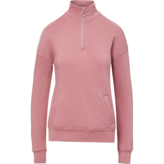 Custom Womens Cloud Fleece Quarter-Zip Sweatshirt Orchid Ice