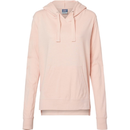 Custom Womens Sueded Jersey Hooded Sweatshirt Cameo Pink