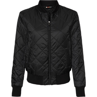 Custom Womens HeatLast™ Quilted Packable Bomber Black