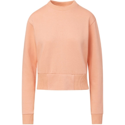 Custom Womens Romi Cloud Fleece Crop Crewneck Sweatshirt Creamsicle
