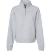 Custom Womens Sueded Fleece Quarter-Zip Sweatshirt Heather Grey