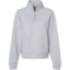Custom Womens Sueded Fleece Quarter-Zip Sweatshirt Heather Grey