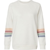 Custom Womens Striped Sleeves Crewneck Sweatshirt Ivory