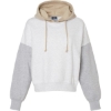 Custom Womens Sueded Fleece Colorblocked Crop Hooded Sweatshirt Heather