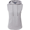 Custom Womens Kinsley Sleeveless Hooded Sweatshirt Heather Grey