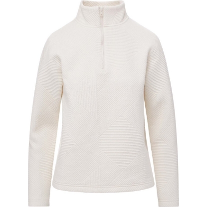 Custom Womens Zelda Zig Zag Quarter-Zip Pullover Vintage White