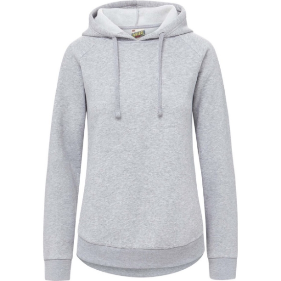 Custom Womens Vintage Fleece Hooded Sweatshirt Heather Grey