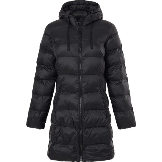 Custom Womens Poly-filled 3/4 Length Coat Black
