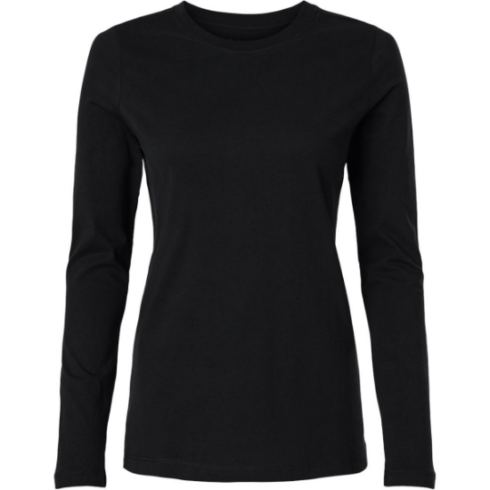 Custom Womens RegenX Cotton Underscrub Long Sleeve T-Shirt Black