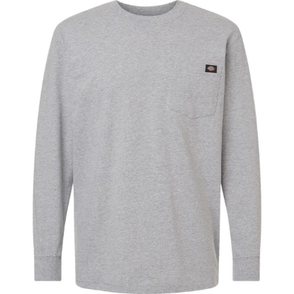 Custom Mens Traditional Heavyweight Long Sleeve T-Shirt Heather Grey