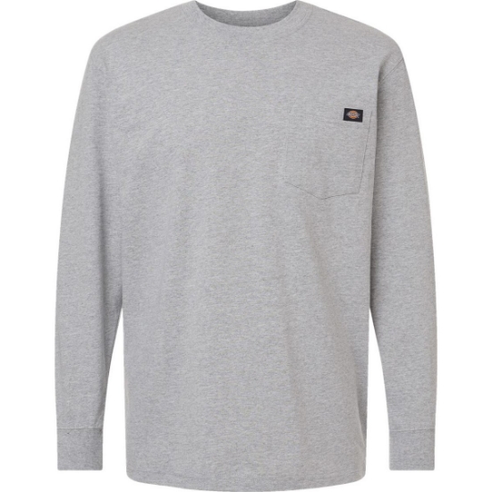 Custom Mens Tall Traditional Heavyweight Long Sleeve T-Shirt Heather Grey