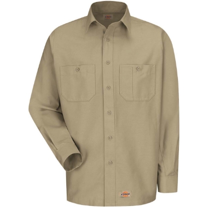 Custom Mens Long Sleeve Work Shirt Khaki