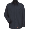 Custom Mens Tall Long Sleeve Work Shirt Navy