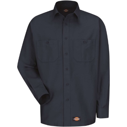Custom Mens Tall Long Sleeve Work Shirt Navy