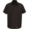 Custom Mens Short Sleeve Work Shirt Black
