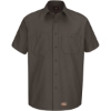 Custom Mens Short Sleeve Work Shirt Charcoal