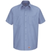 Custom Mens Short Sleeve Work Shirt Light Blue