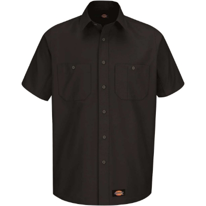 Custom Mens Tall Short Sleeve Work Shirt Black