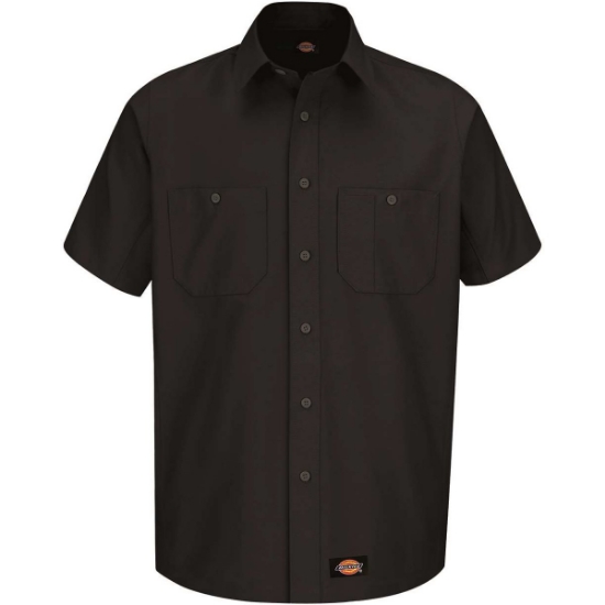 Custom Mens Tall Short Sleeve Work Shirt Black