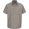 Custom Mens Tall Short Sleeve Work Shirt Silver