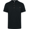Custom Mens Tall Heavyweight Traditional Short Sleeve Henley Black